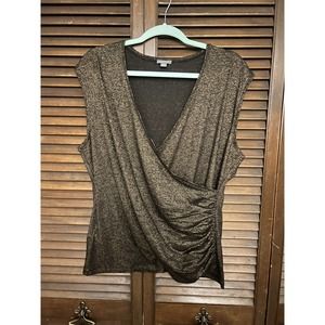 Ann Taylor Metallic Gold Tank Top